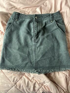Women's Washed Black Denim Mini Skirt